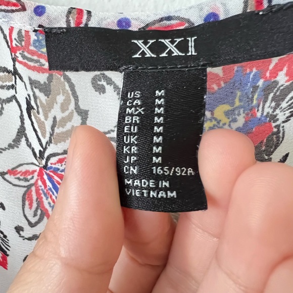 Forever 21 Blue Trendy Boho Shift Floral Sheer Mini Dress - Picture 8 of 8